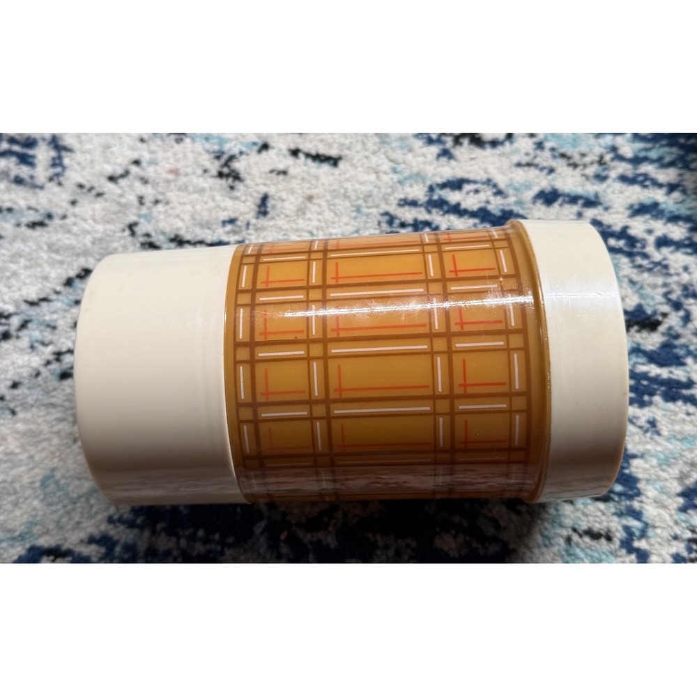 Vintage Aladdin Best Buy Thermos WM4040 Pint Wide Mouth Brown Plaid USA